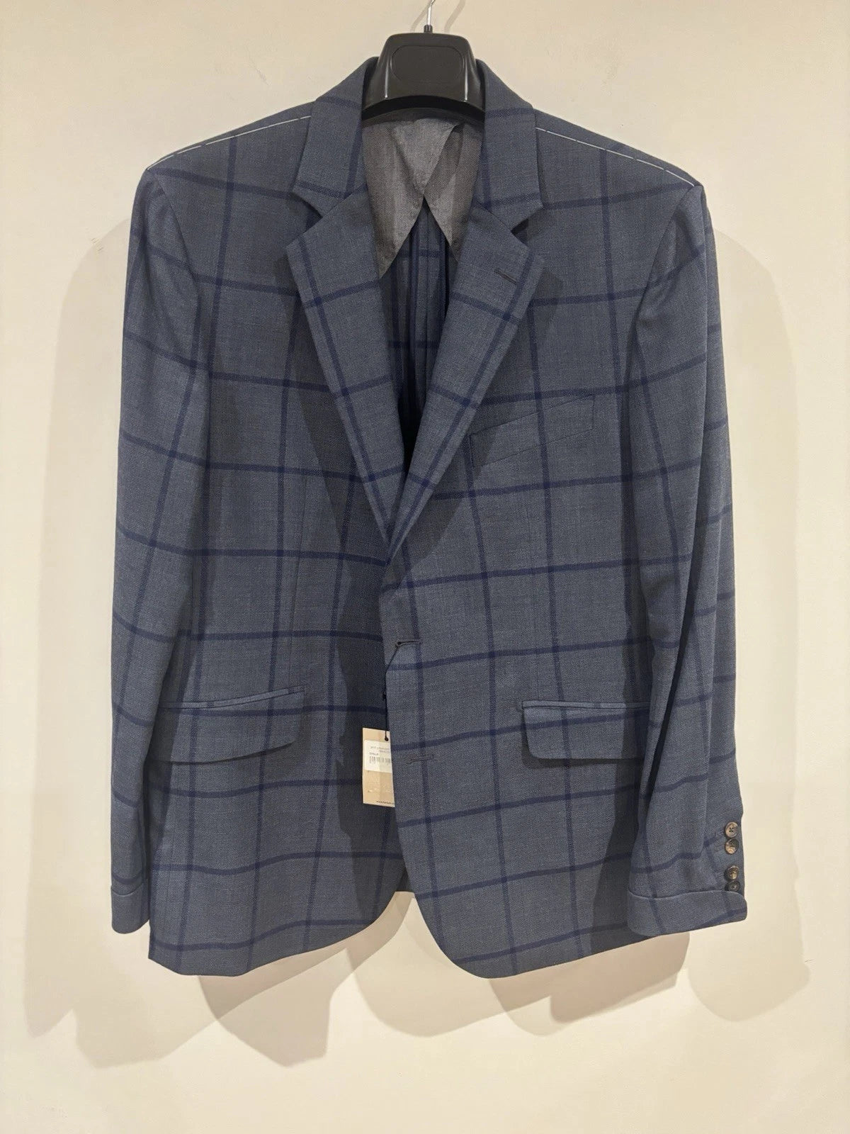 Hackett Mayfair lightweight wool summer blazer in blue check size 44R