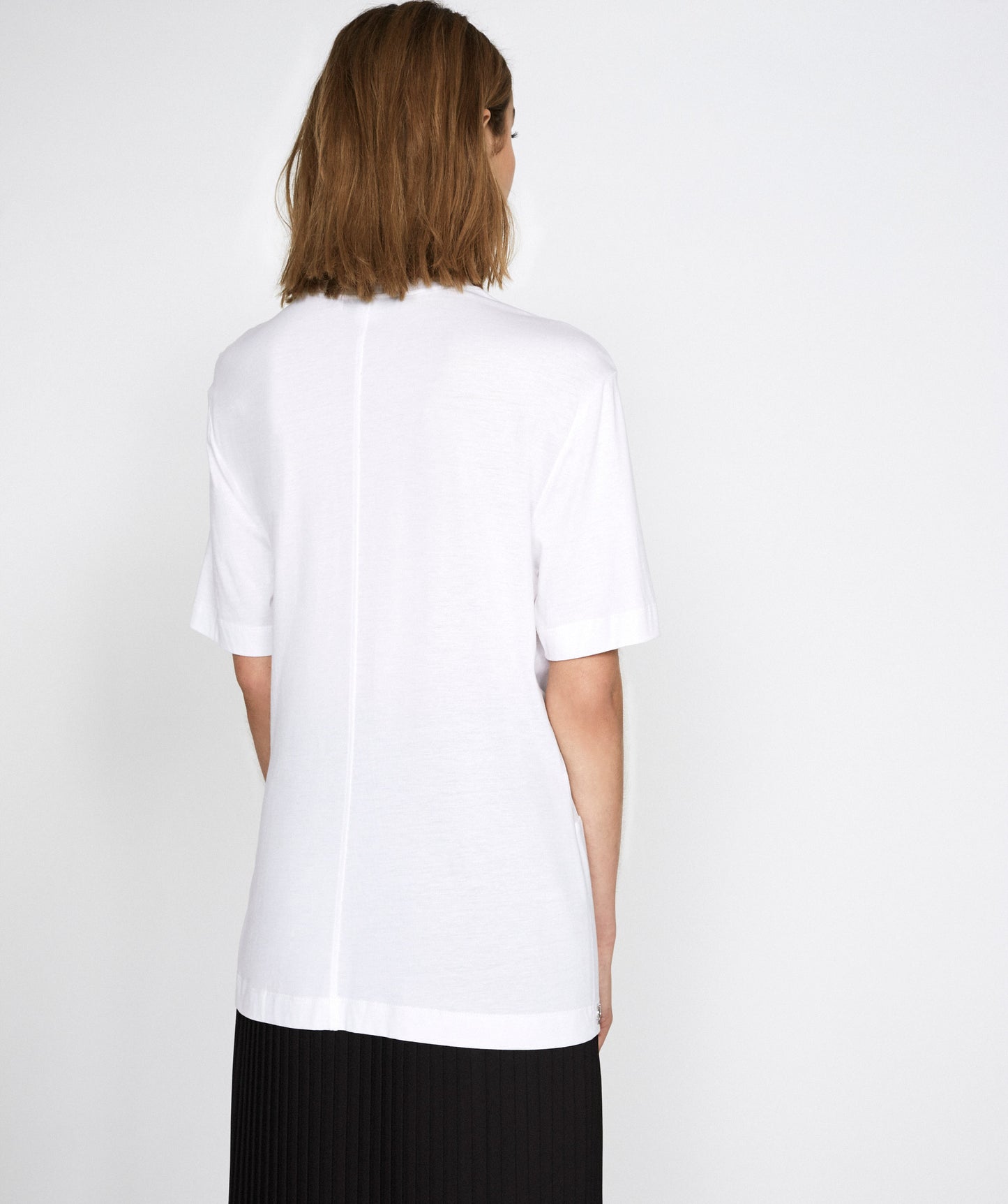 Outline London Womens Windsor Crew Neck Tie at Waist T-Shirt in White