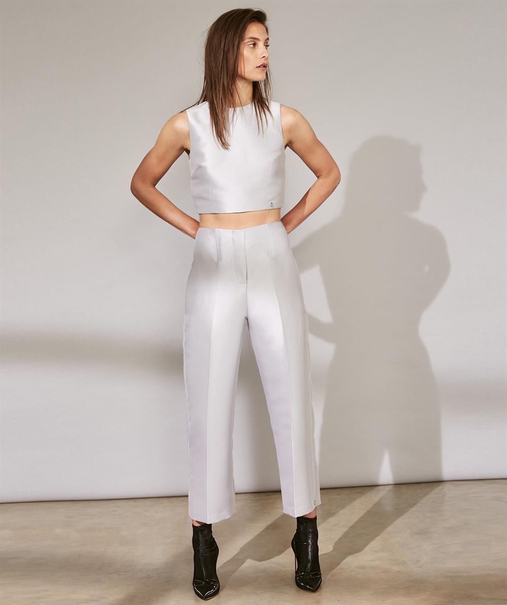 Womens Outline London The Bricklane Trouser in Silver