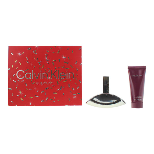 Calvin Klein Euphoria 2 Piece Gift Set Eau de Parfum 100ml Body Lotion 100ml