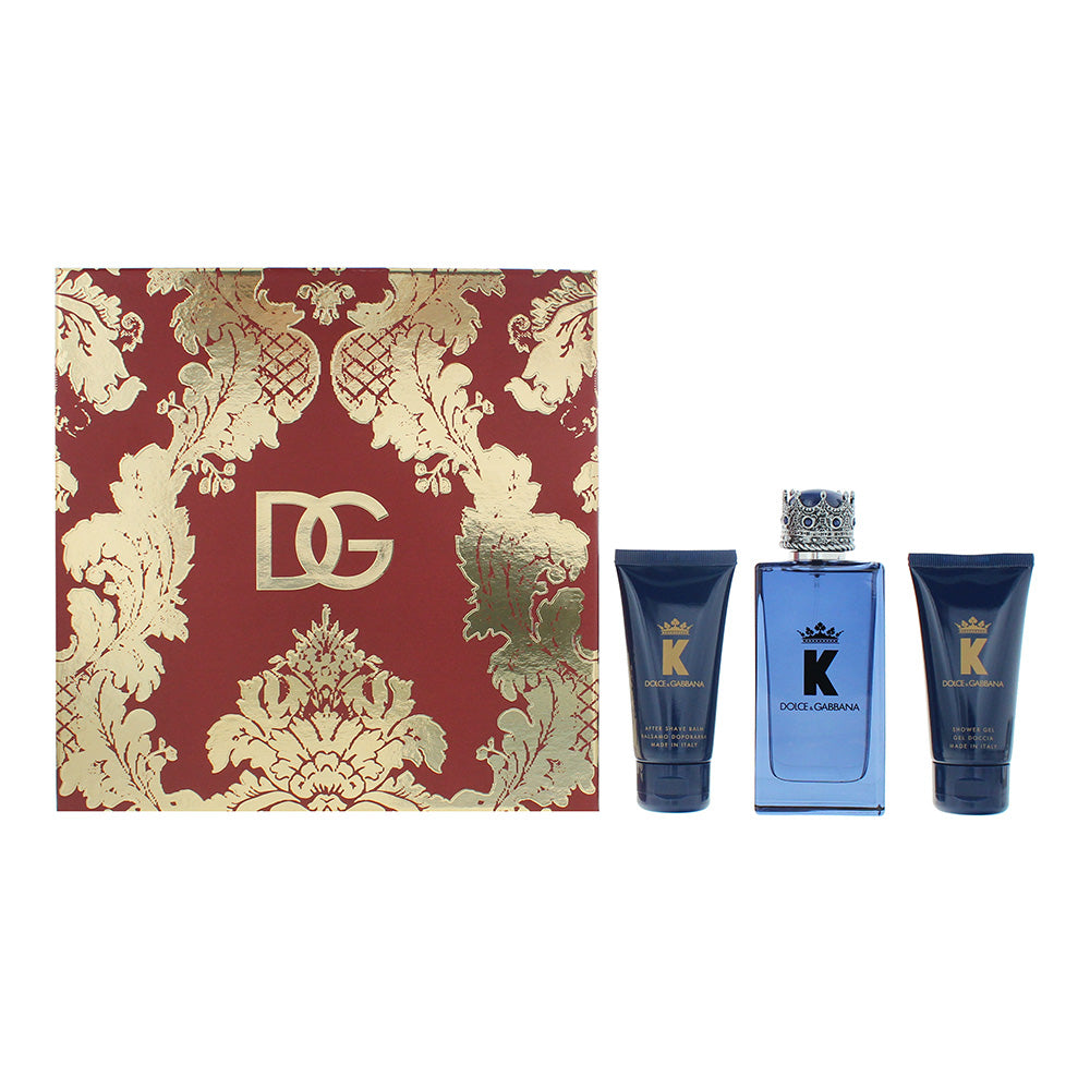 Dolce & Gabbana K 3 Piece Gift Set Eau de Parfum 100ml Aftershave Balm 50ml Shower Gel 50ml