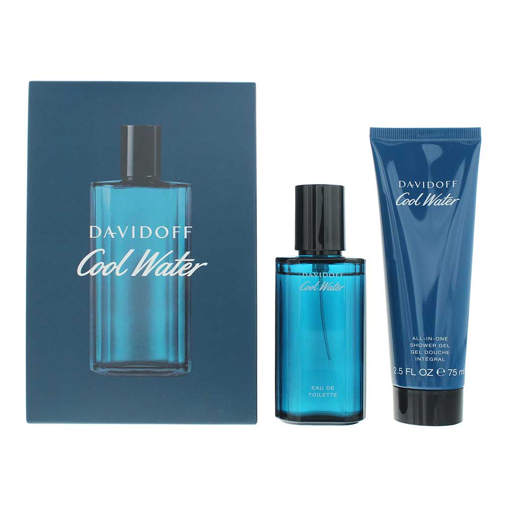 Davidoff Cool Water For Him 2 Piece Gift Set Eau de Toilette 40ml Shower Gel 75ml