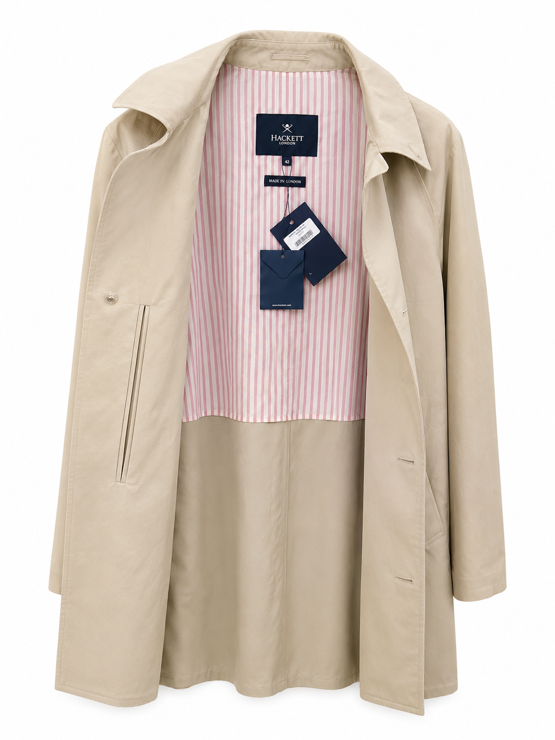 Mens Hackett London Mac Coat 42R in beige