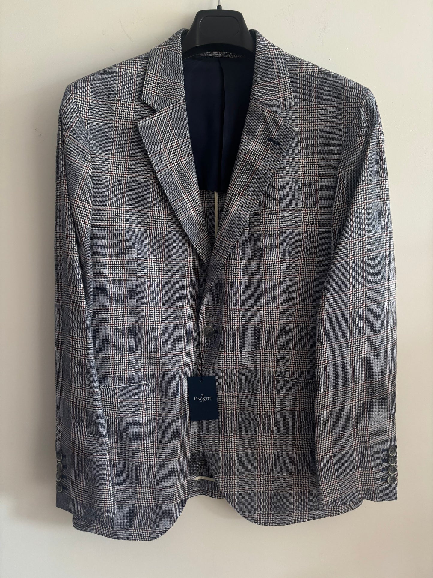 Men’s Hackett London summer blazer in a blue Glen check size 42R