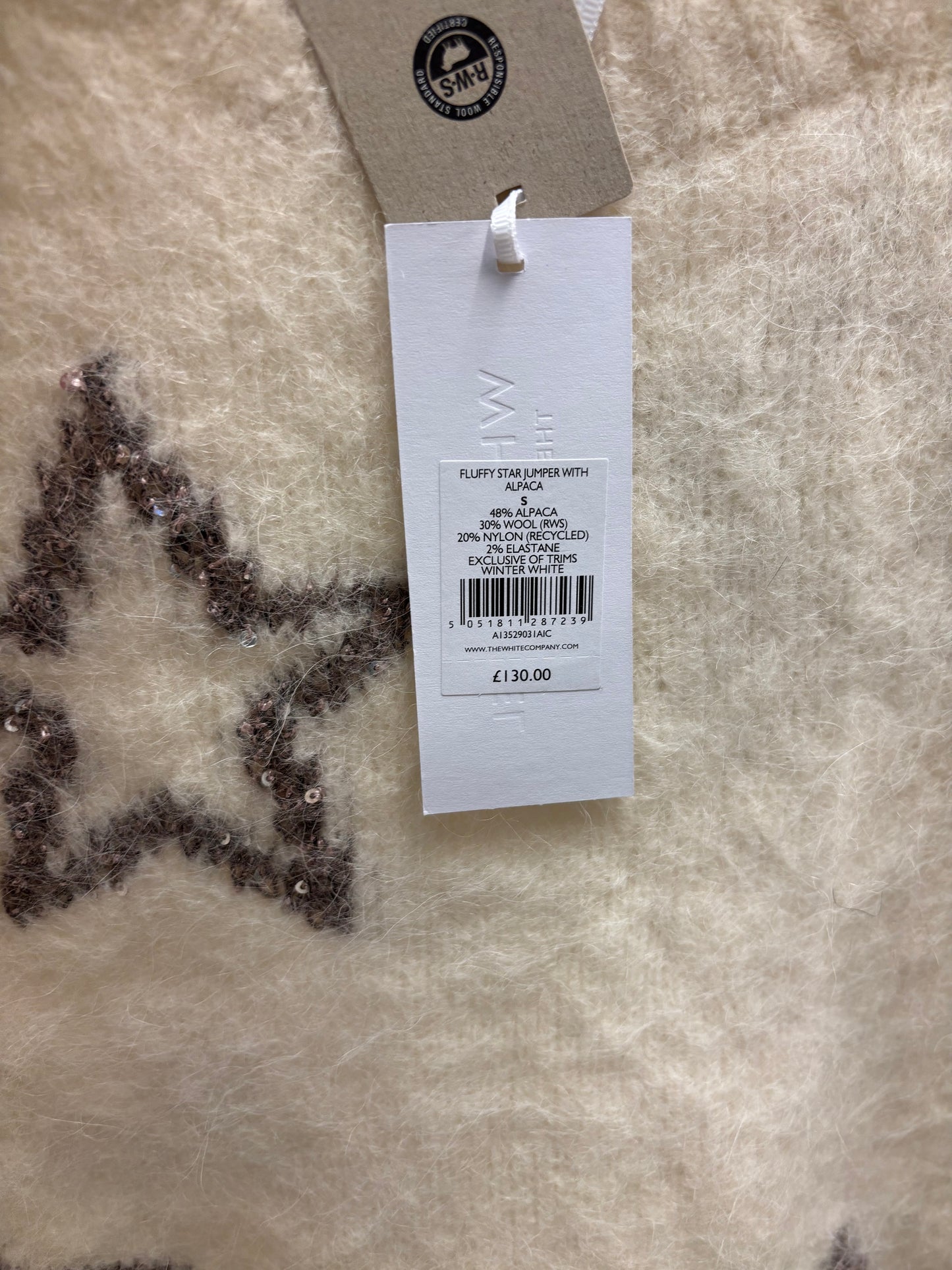 The White Company Fluffy Star Jumper with Alpaca
