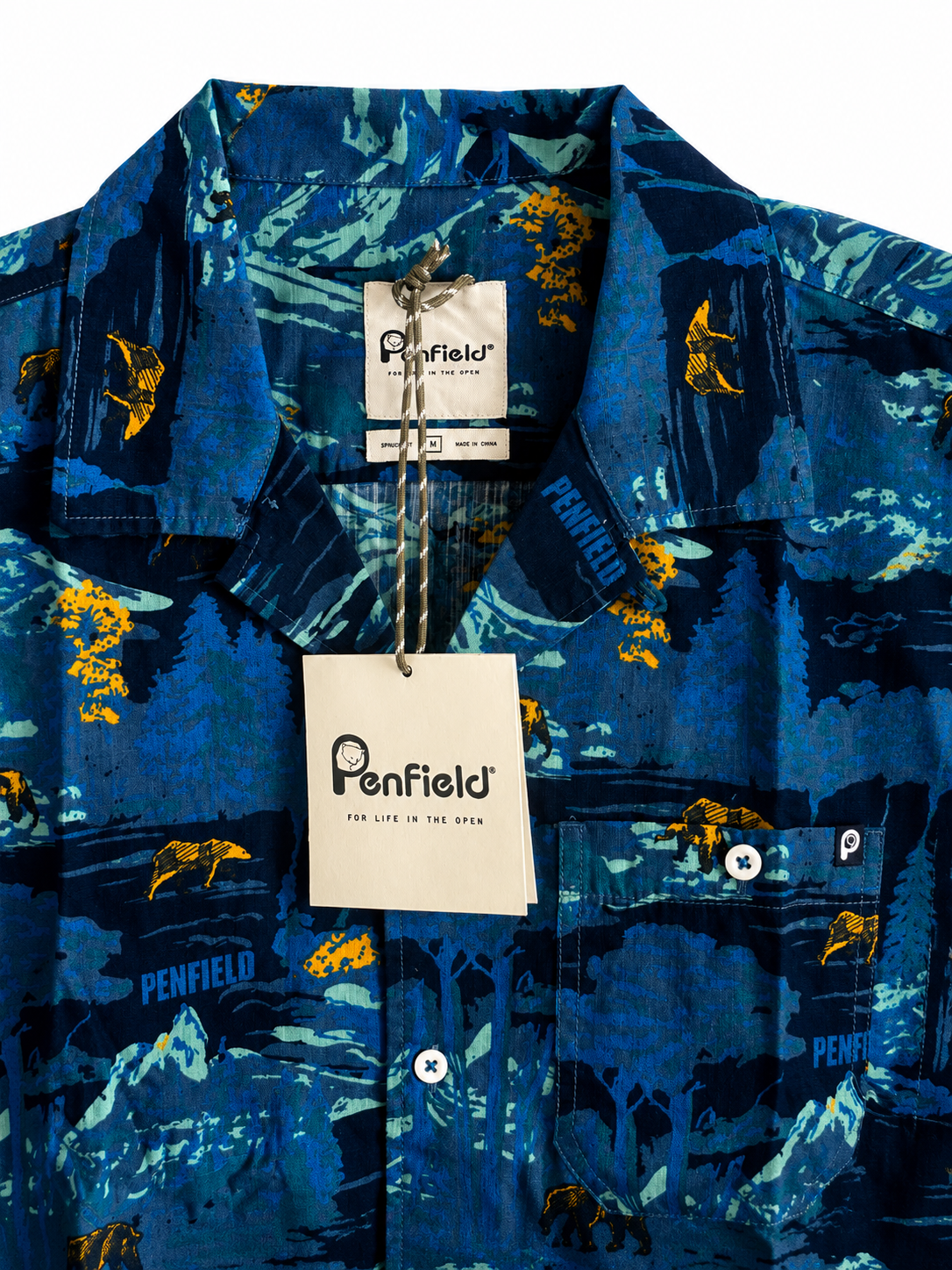 Men’s Penfield short sleeved shirt in blues