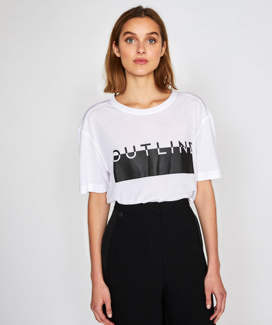 Outline London Womens Duke Tee T-shirt in white