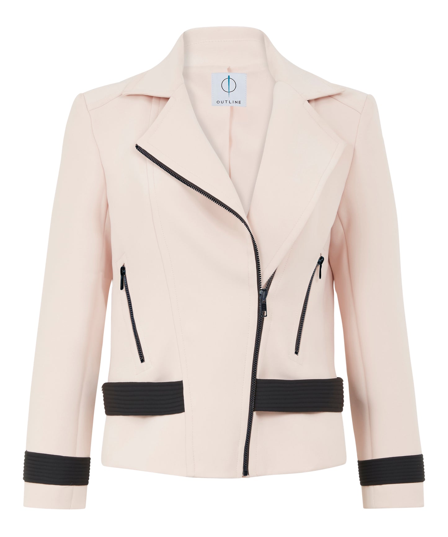 Outline London Womens Fleet Biker Jacket in Blush